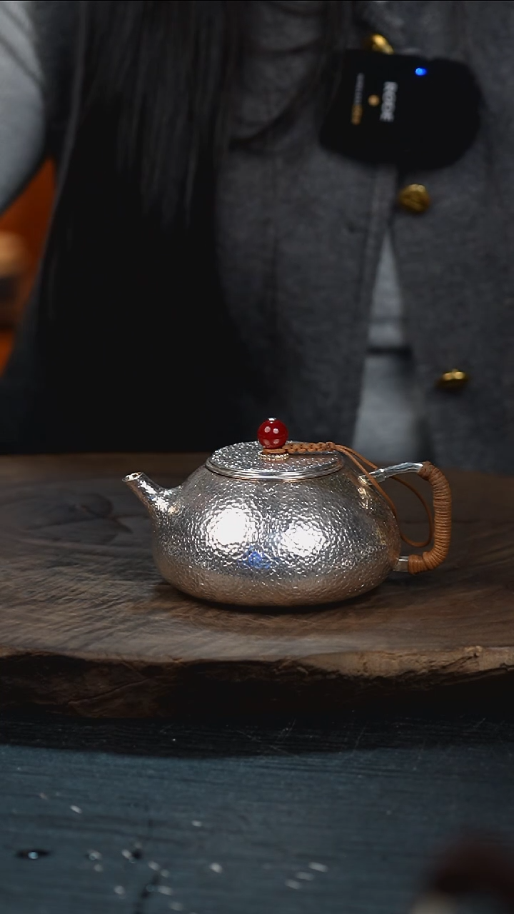 手工石瓢银壶999