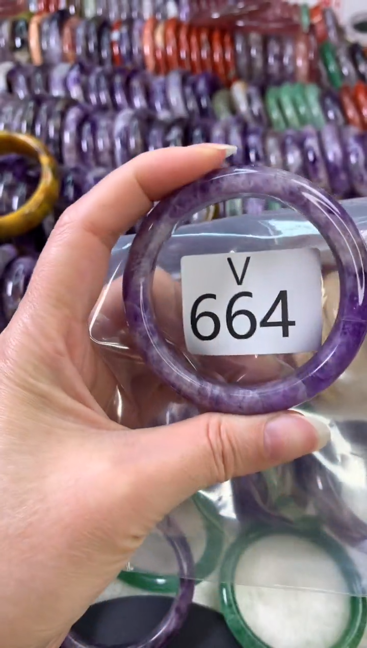 【闪购商品】水晶水晶手镯V未镶嵌664-53