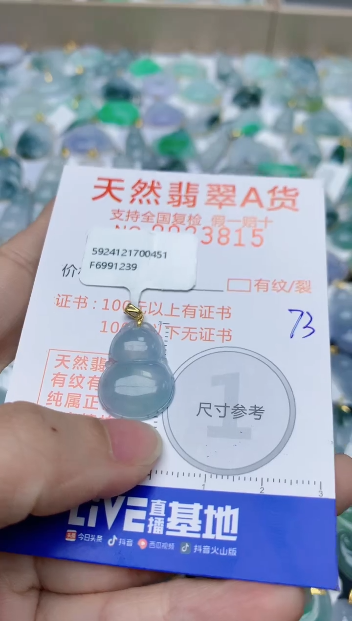 【闪购商品】翡翠颈饰18K金镶嵌天然翡翠A货    73