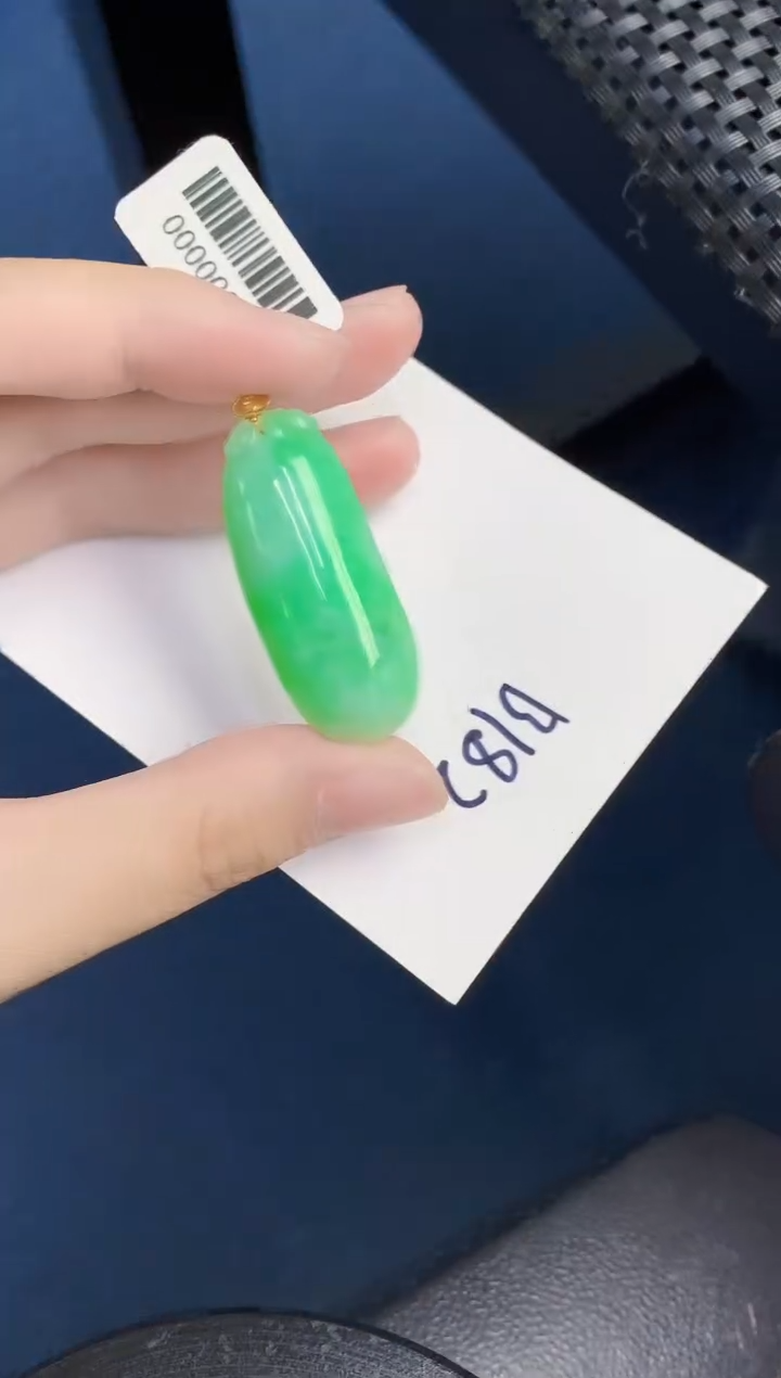 翡翠18K金镶嵌颈饰000000000