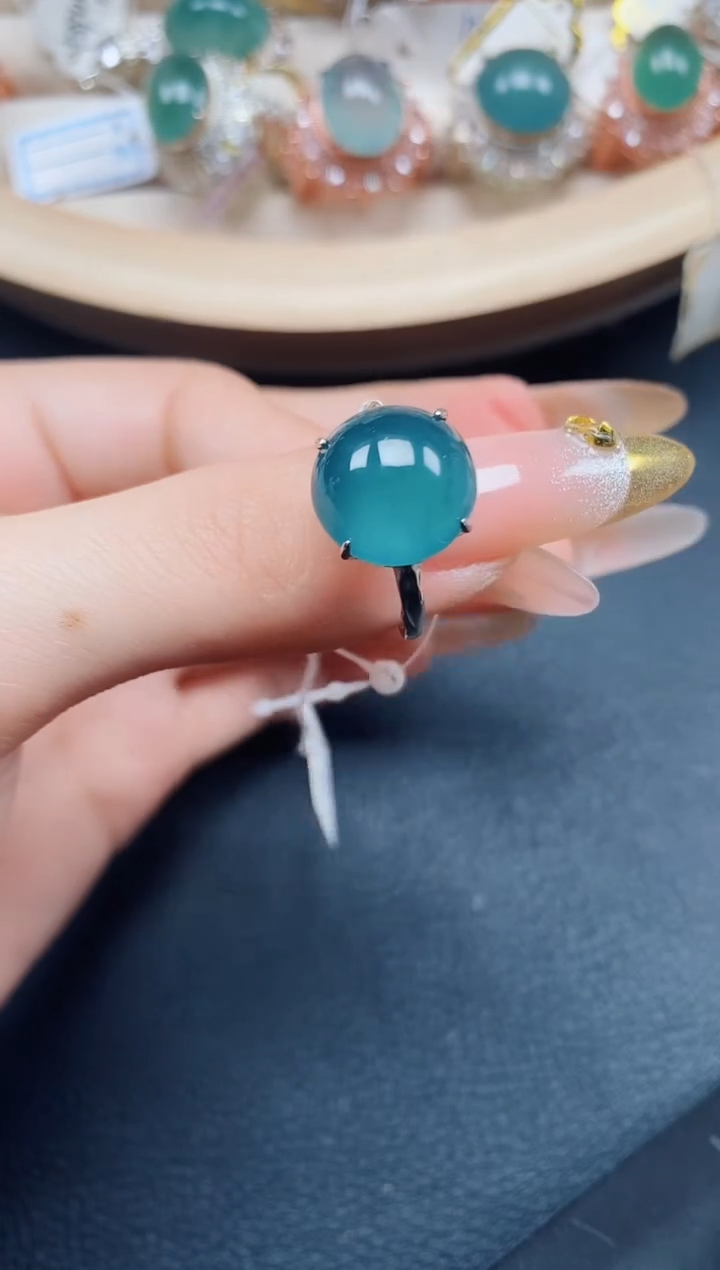 【闪购商品】翡翠戒指银S925镶嵌翡翠