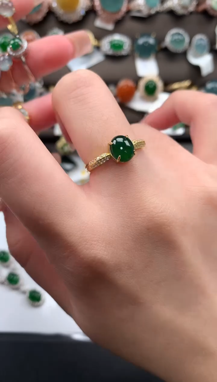 【闪购商品】翡翠戒指银S925镶嵌51241