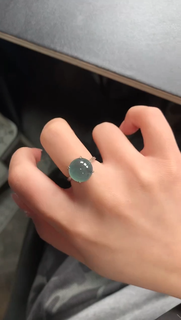 【闪购商品】翡翠戒指银S925镶嵌7414