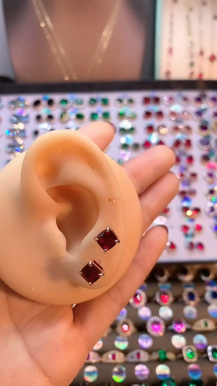 【闪购商品】红宝石戒指银S925镶嵌玫瑰金酒红6