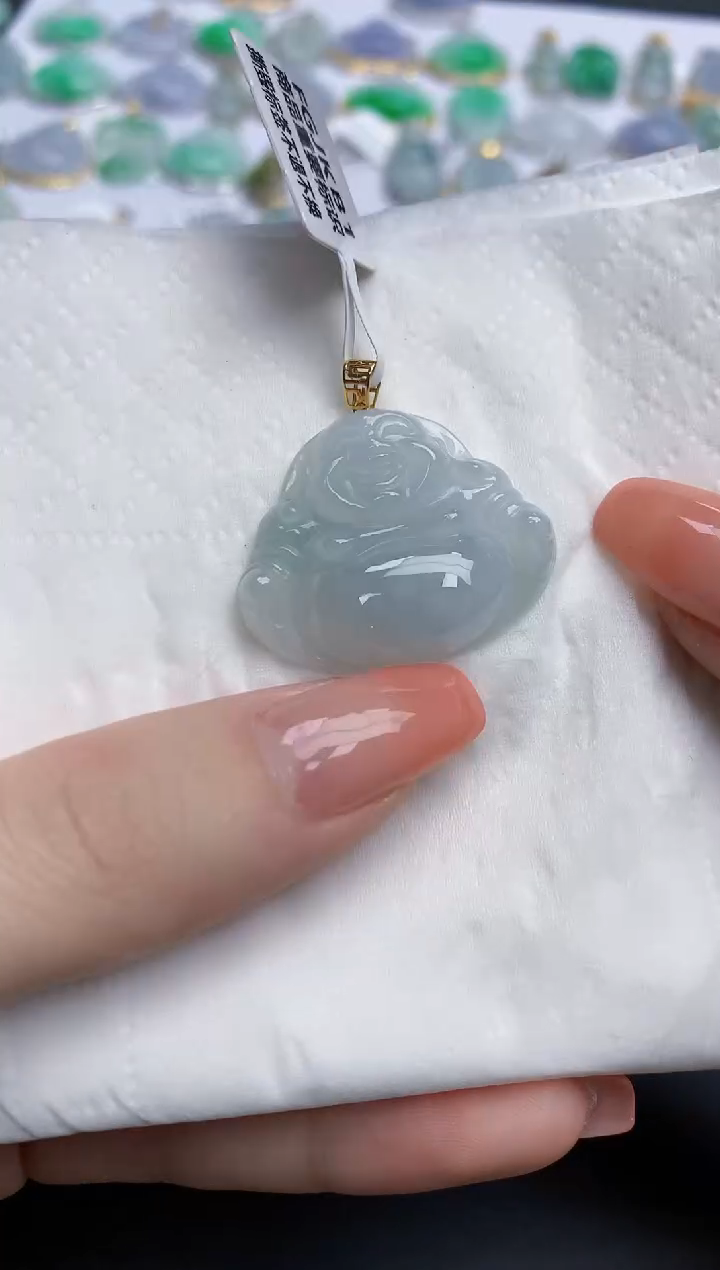 【闪购商品】翡翠颈饰18K金镶嵌天然缅甸翡翠A货