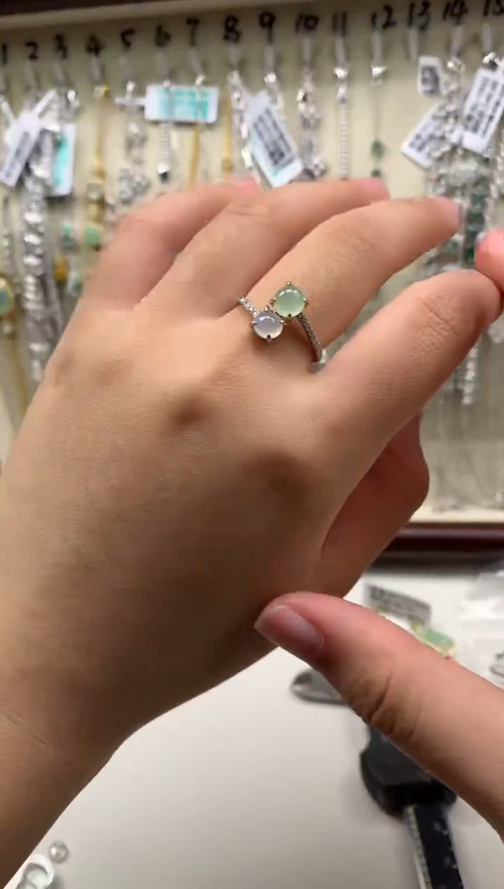 银S925镶嵌戒指翡翠3