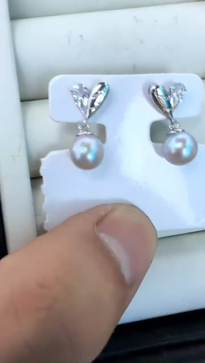 【闪购商品】海水珍珠耳饰银S925镶嵌耳钉