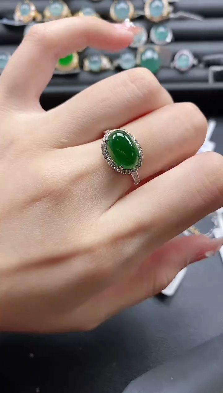 【闪购商品】翡翠戒指银S925镶嵌1111