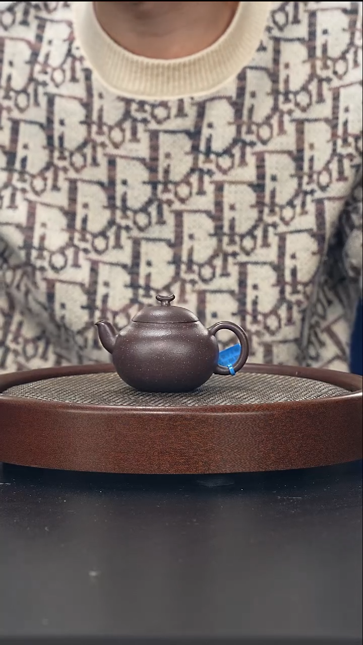 茶壶紫砂甜瓜-桃花泥-全手工微微瑕