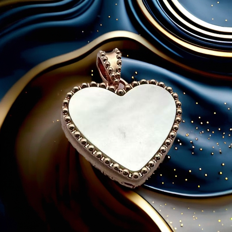 18K金镶嵌爱心吊坠（不含链）K黄K玫可选 多样性发一 迷你高档古风