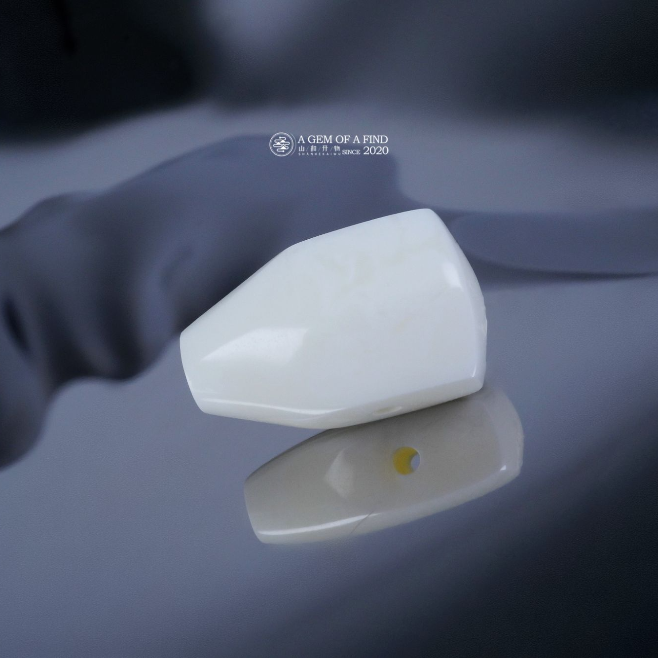 山和开物｜9.4mm漆瓷白纯白满蜡一体三通文玩配饰X 天然琥珀蜜蜡