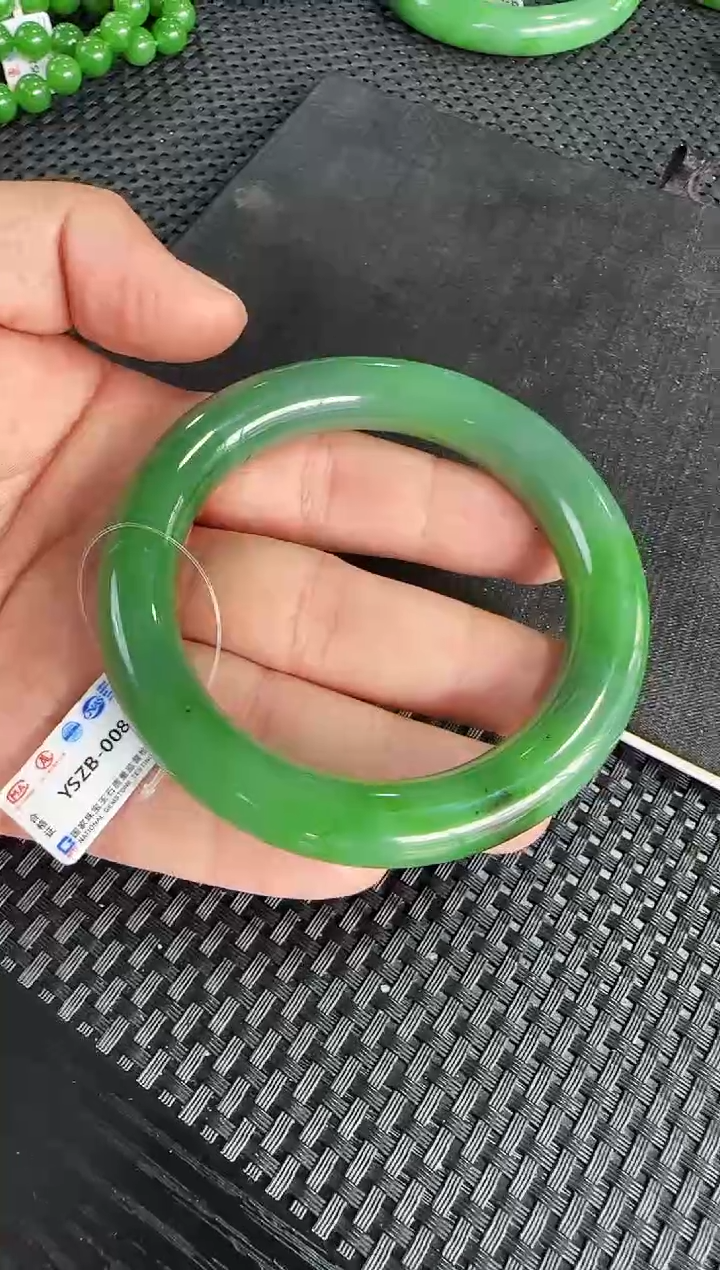 【闪购商品】和田玉（碧玉）粉青粉绿手镯未镶嵌约58+mm