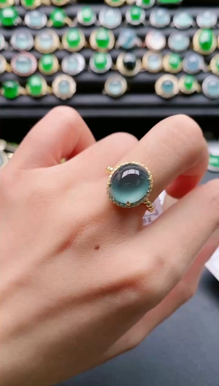 【闪购商品】翡翠戒指银S925镶嵌111111