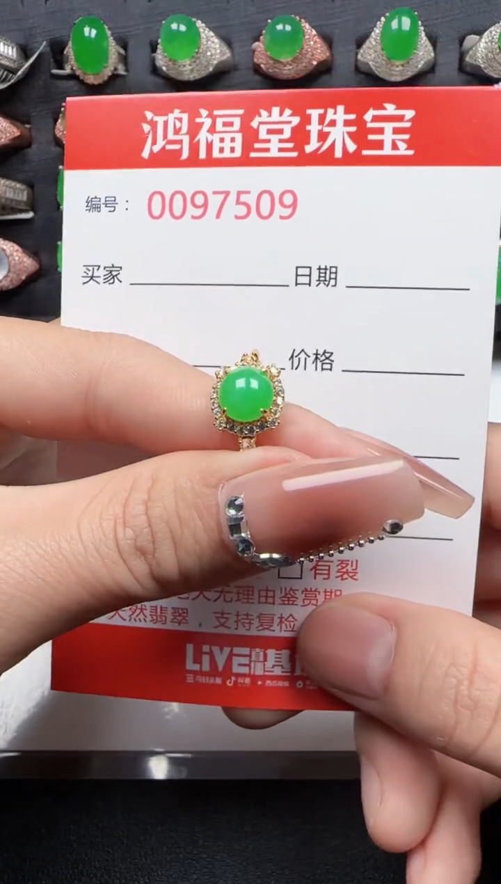 【闪购商品】翡翠戒指银S925镶嵌7509