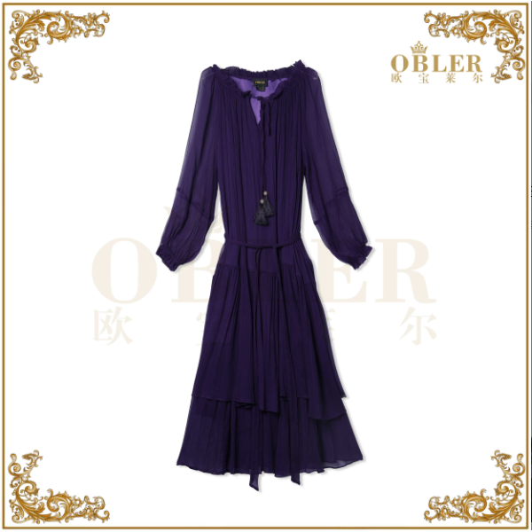 欧宝莱尔时尚气质真丝连衣裙305-24353