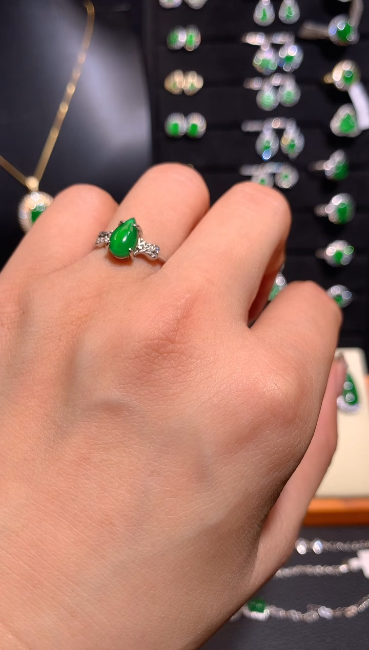 【闪购商品】翡翠戒指银S925镶嵌多样性