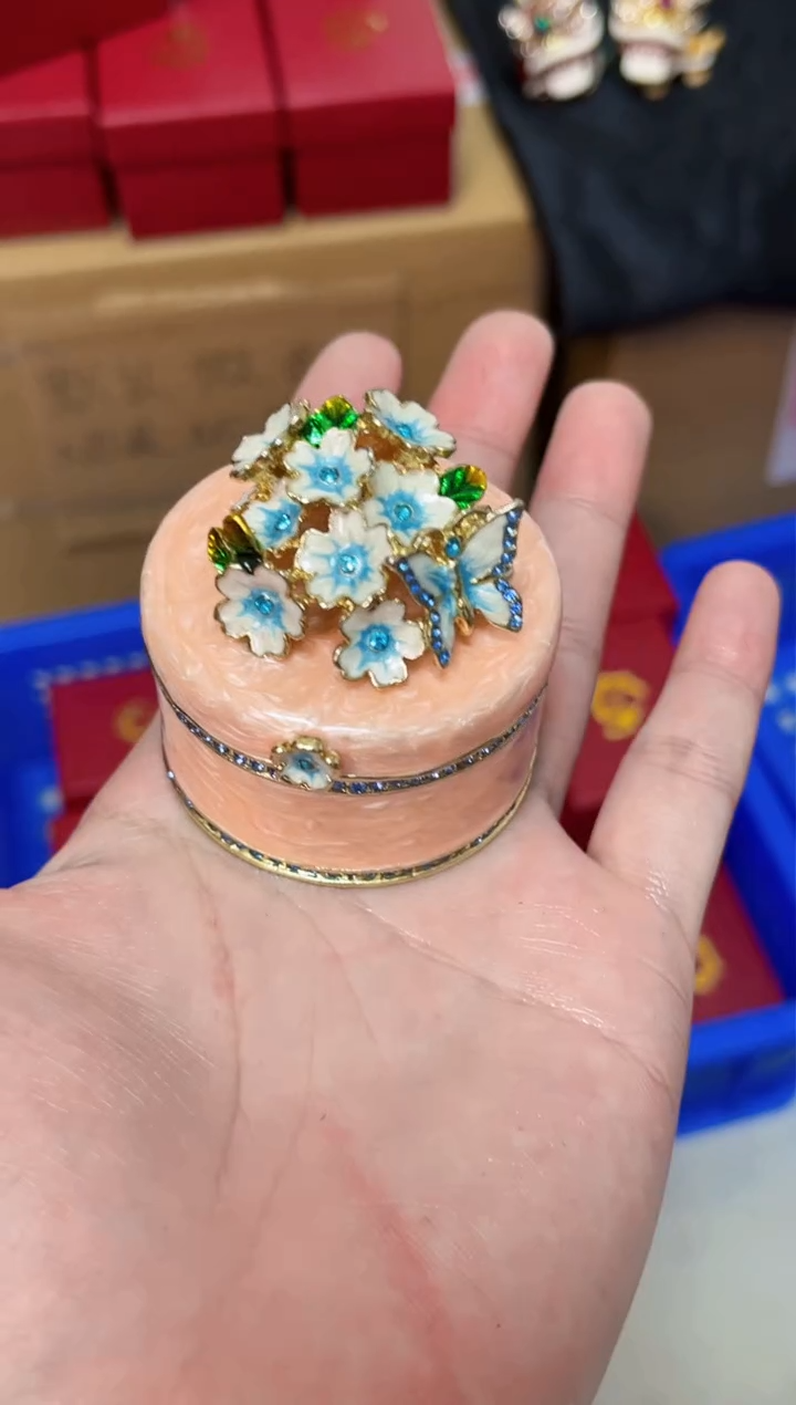 【闪购商品】瓷片年货节福福价格高质珐琅彩合金摆件首饰盒