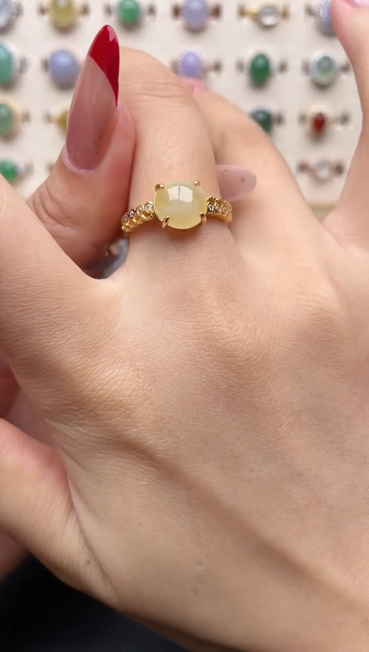 【闪购商品】翡翠戒指银S925镶嵌一物一证一礼盒