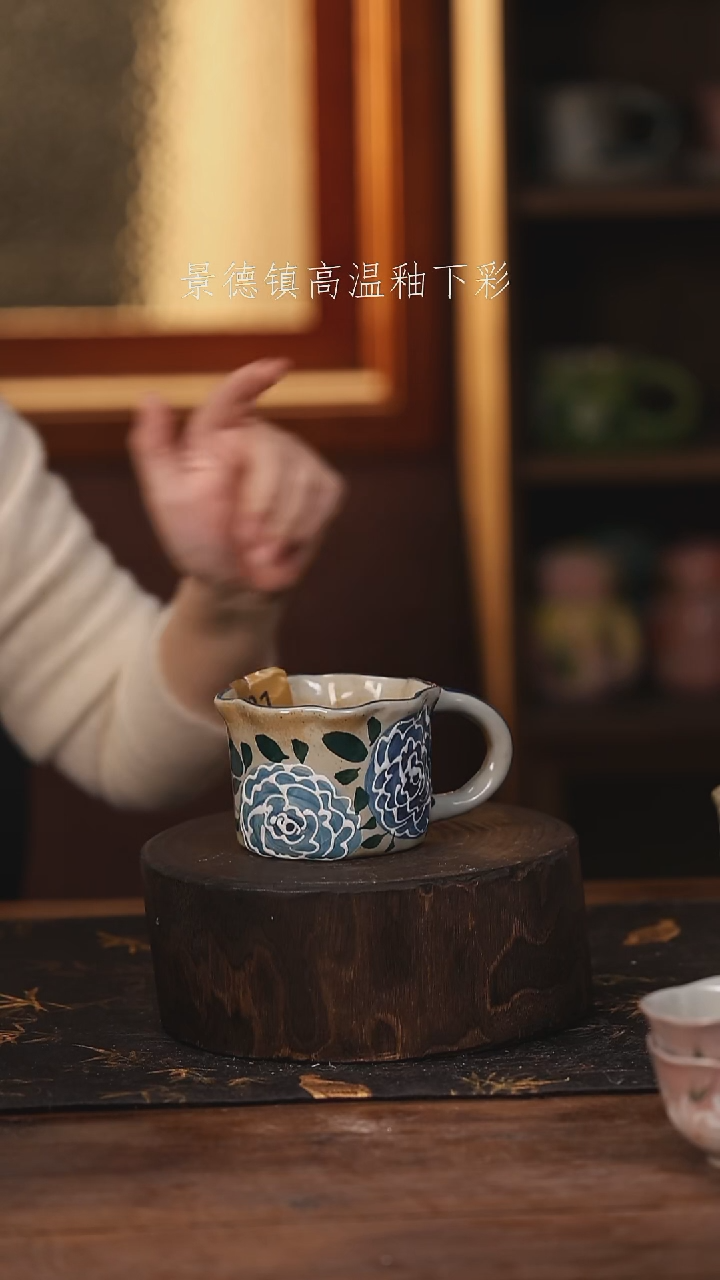 陶瓷 景德镇高温釉下手绘陶瓷@L731@