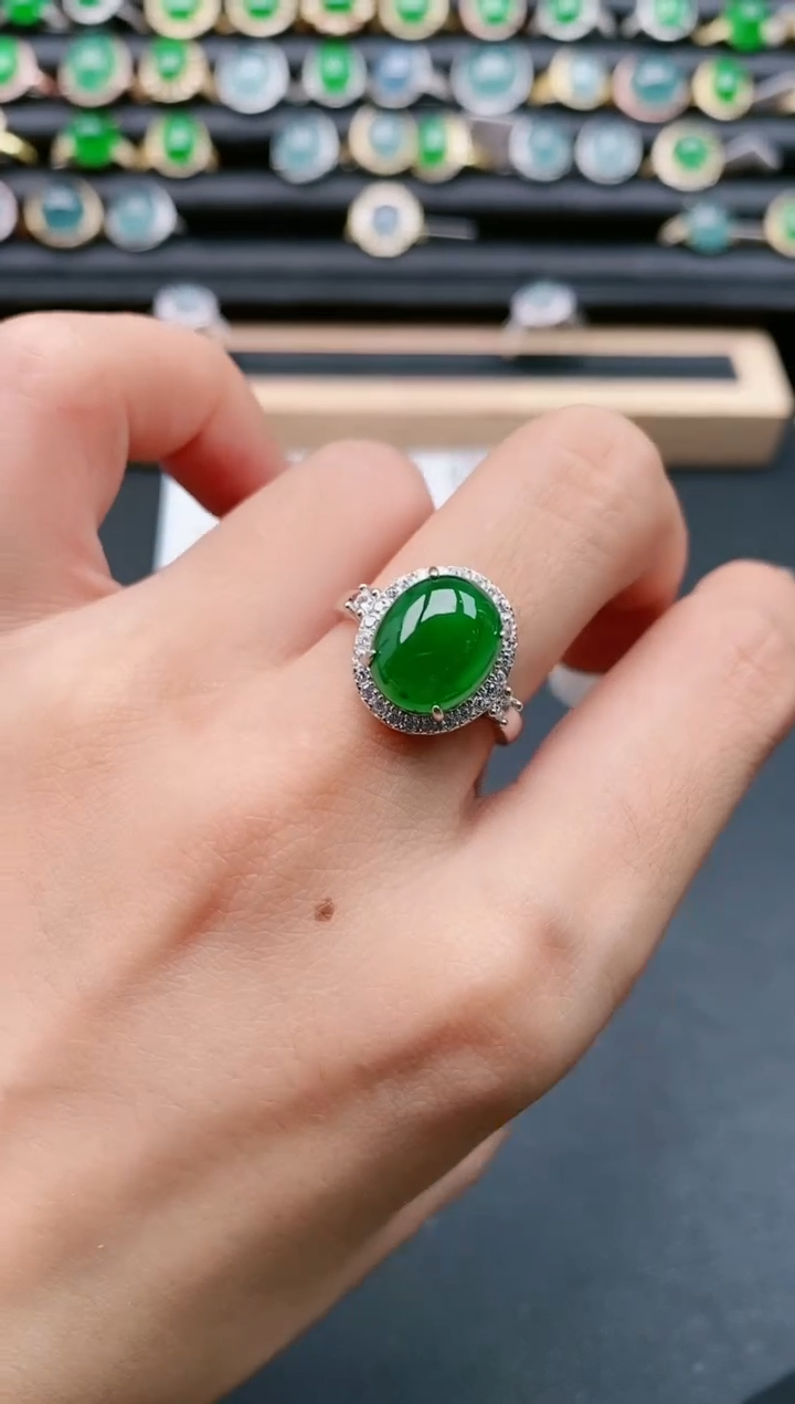 【闪购商品】翡翠戒指银S925镶嵌111111