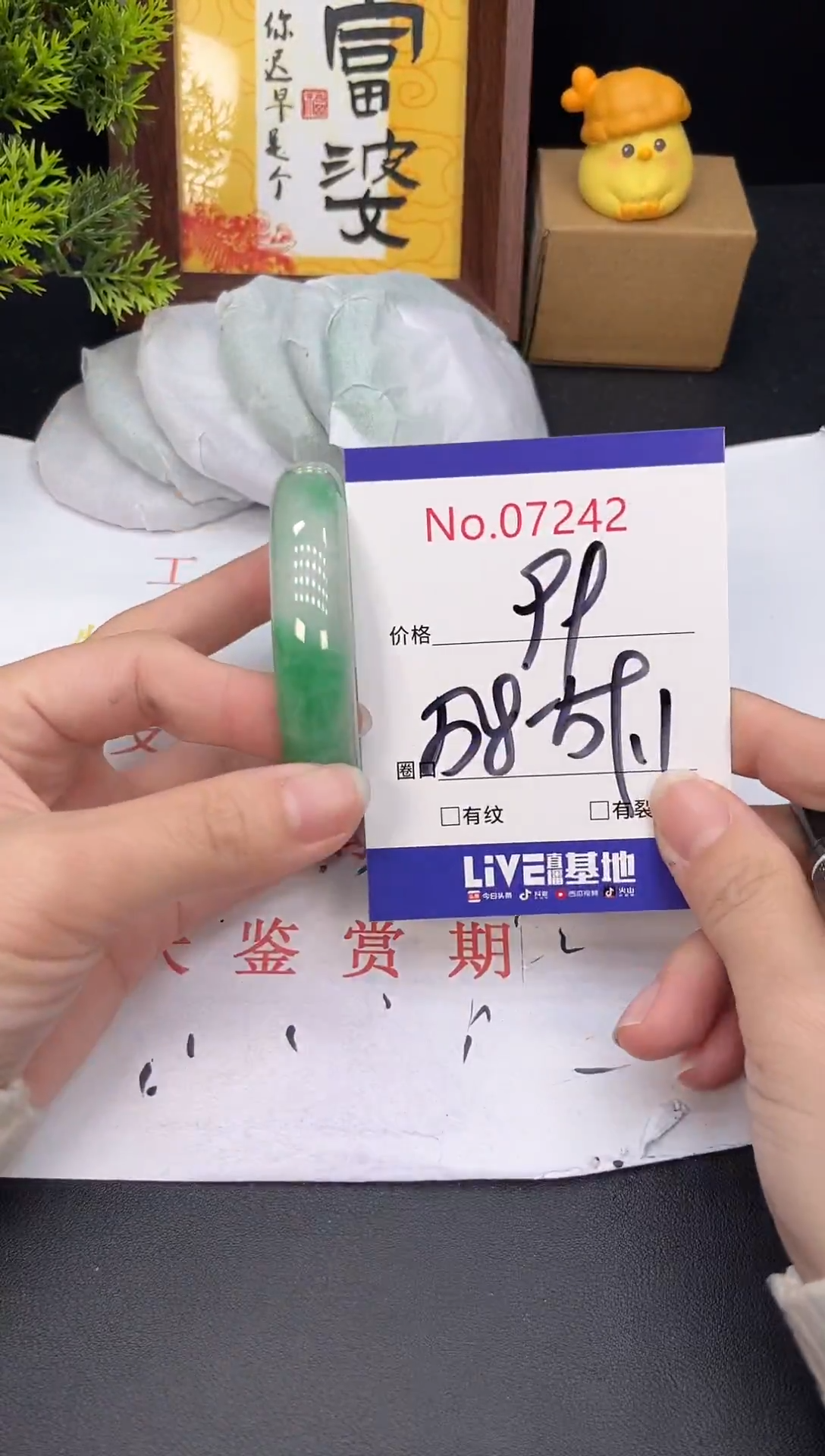 未镶嵌手镯翡翠7242
