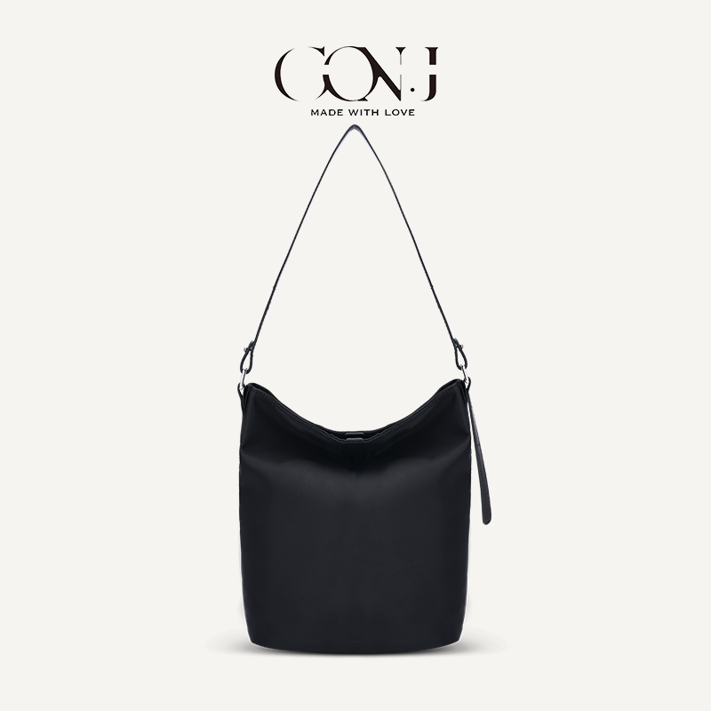 韩版尼龙春夏季简约轻便通勤百搭休闲手提水桶小众单肩斜挎包腋下