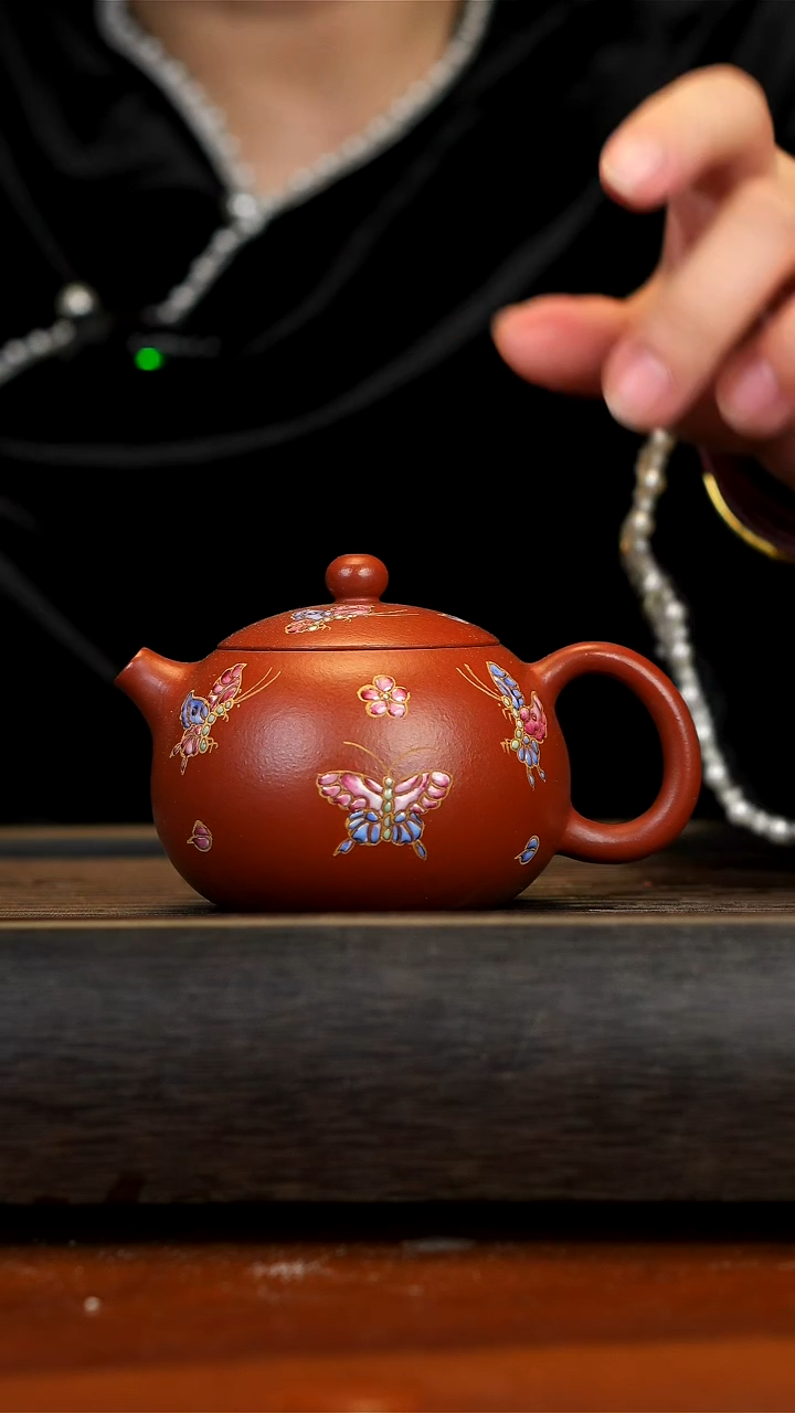 【闪购商品】紫砂茶壶念一紫砂  珐琅彩西施  150cc