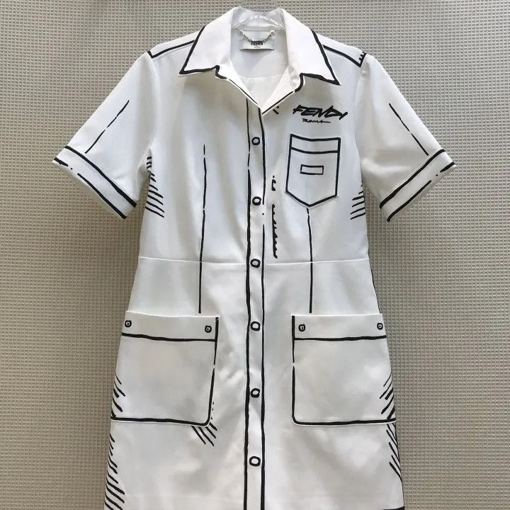 99新 FENDI/芬迪 【辛河奢品】芬迪白色连衣裙38码155/84A