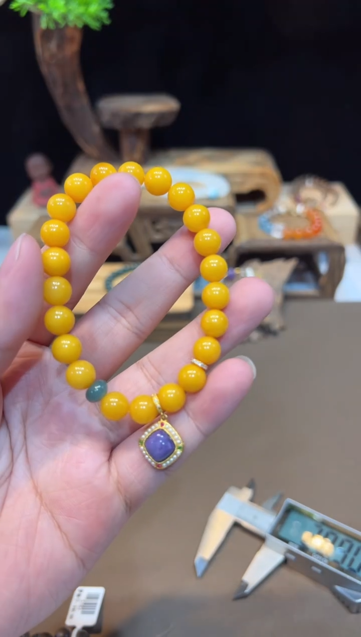 未镶嵌琥珀手链手饰@@E6321