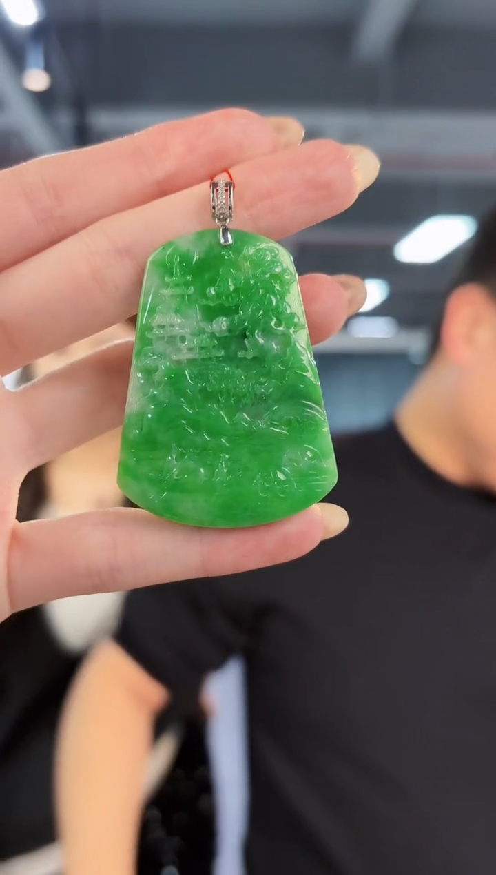 【闪购商品】翡翠颈饰18K金镶嵌缅料A货/支持复检/一件