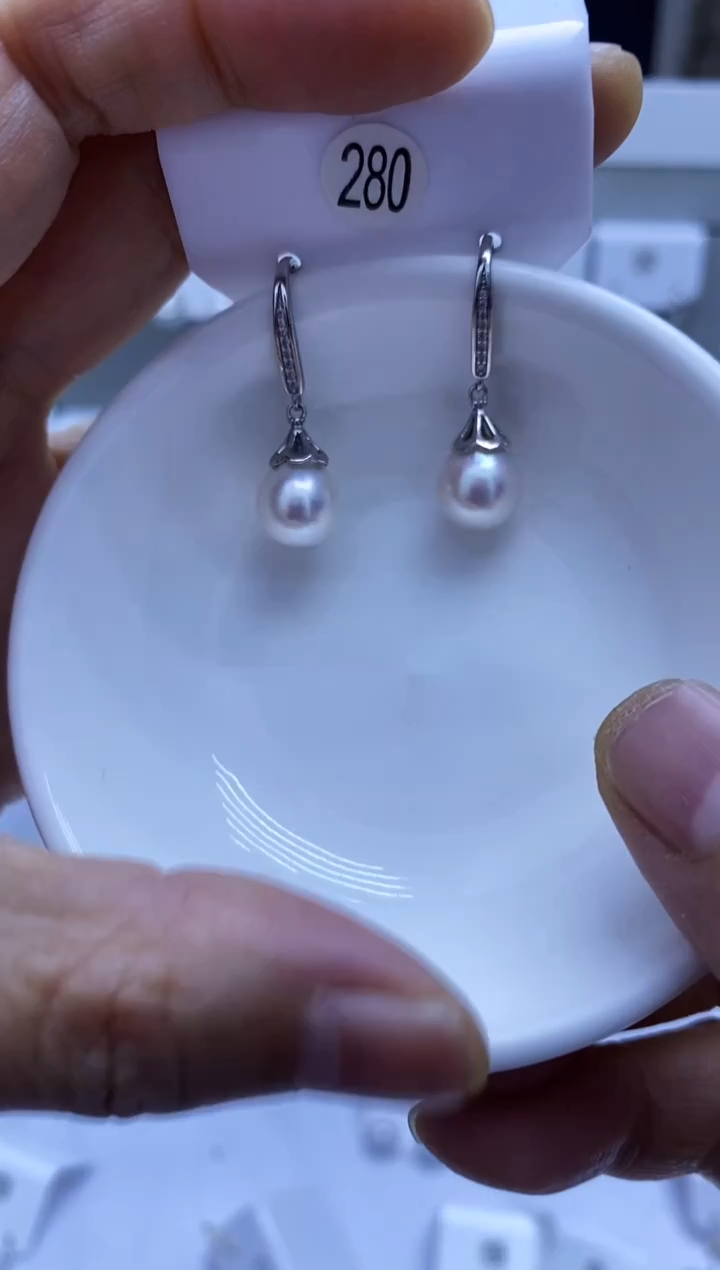银S925镶嵌耳饰海水珍珠惠*?280