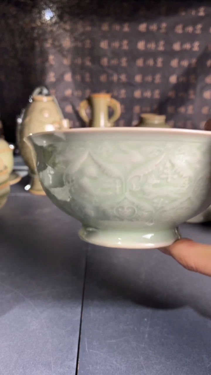 耀州窑仰山?**?天青花舞碗