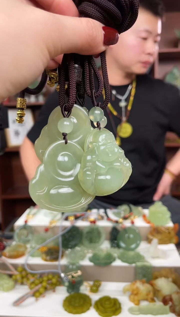 未镶嵌蛇纹石玉颈饰多样性发货拍一发一