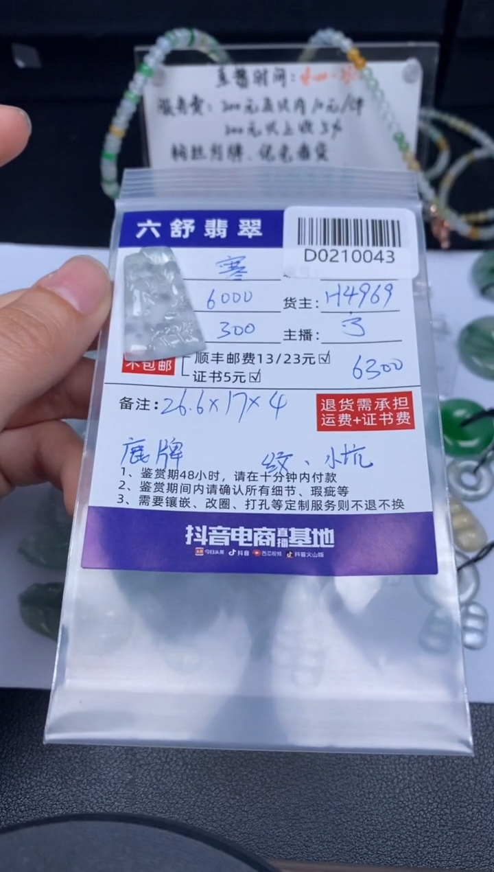 【闪购商品】翡翠吊坠(不含链)未镶嵌D0210043