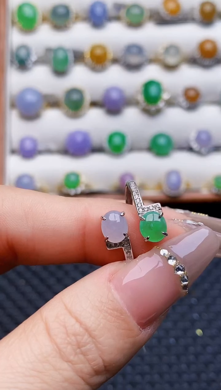 银S925镶嵌戒指翡翠1284