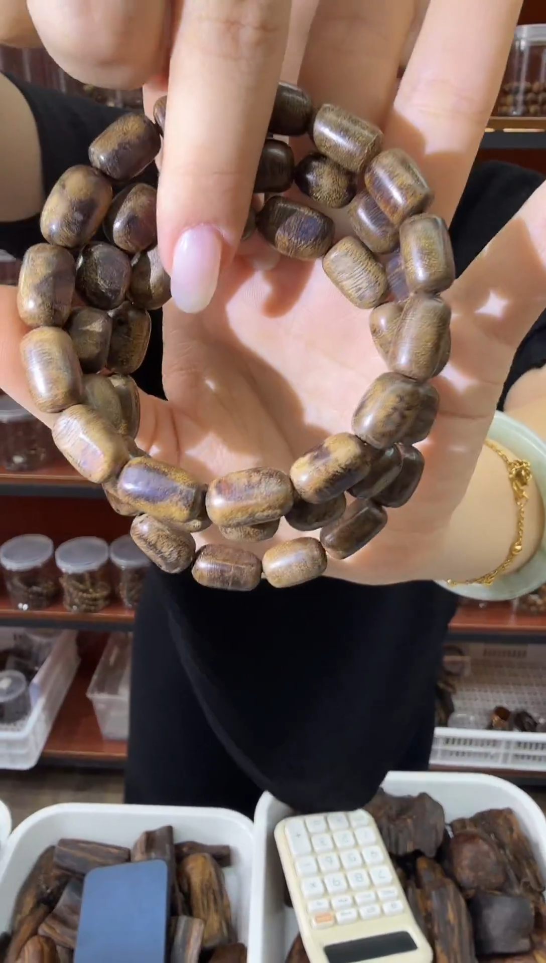 沉香手串50号达拉干黑棋高山料多样性发一