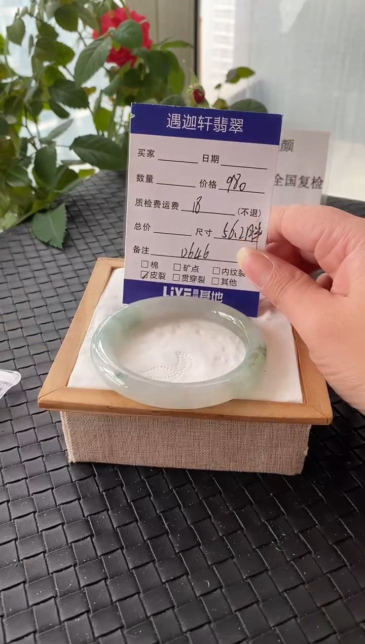 未镶嵌手镯翡翠56圈口 D646编码