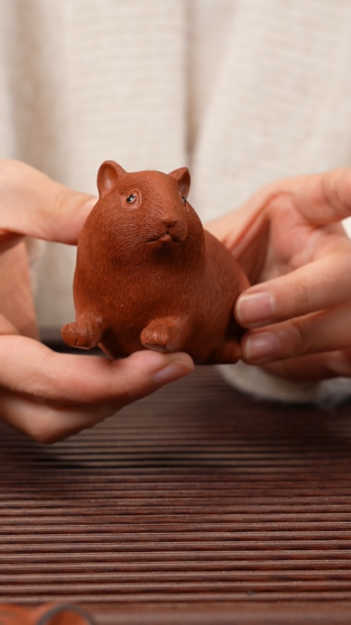 【闪购商品】紫砂茶宠朱泥老鼠