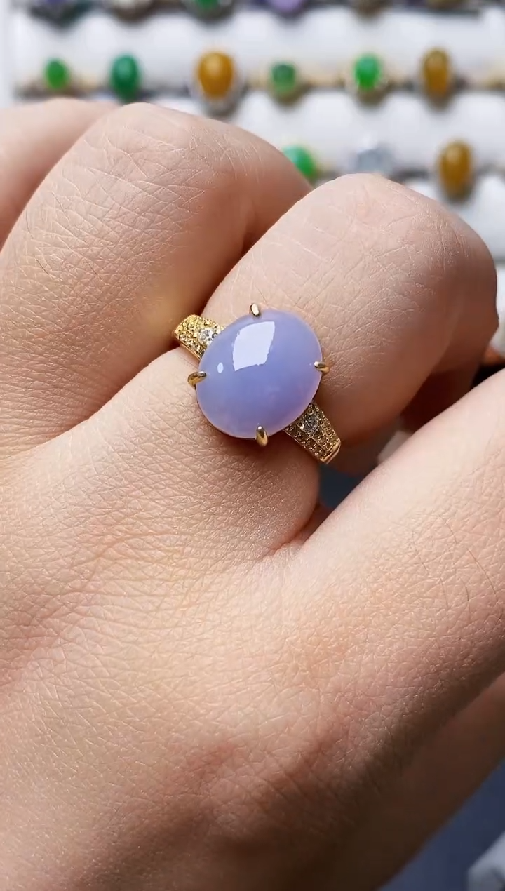 银S925镶嵌戒指翡翠0238