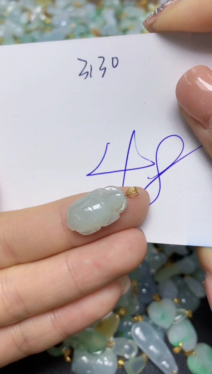 【闪购商品】翡翠挂件18K金镶嵌 天然翡翠A货