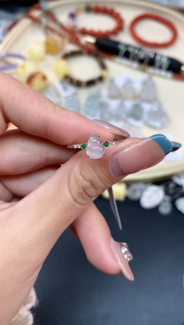 【闪购商品】翡翠戒指18K金镶嵌戒指A188|980