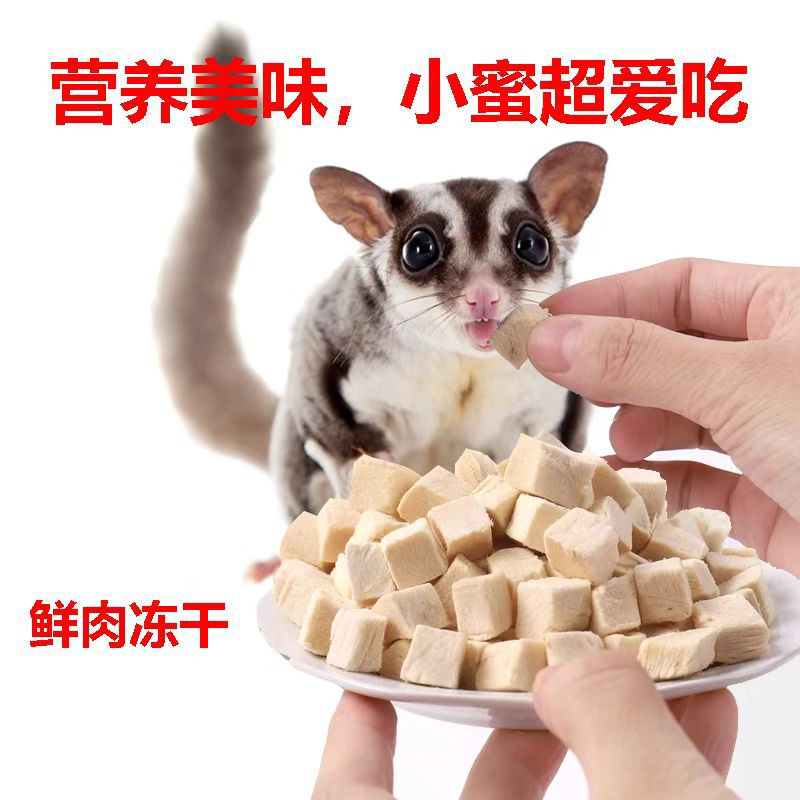 冻干鸡肉粒蜜袋鼯仓鼠零食金丝熊松鼠食物增肥营养鸡肉冻干粒