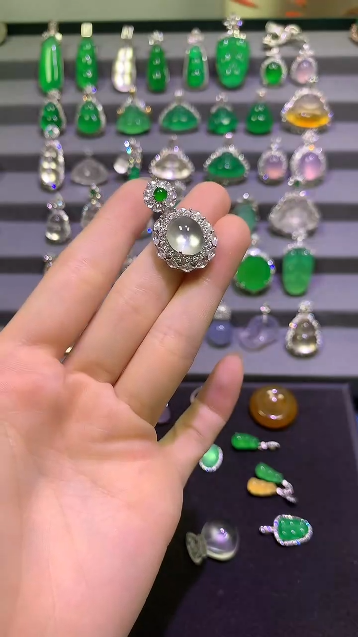 颈饰银S925镶嵌石英质玉1