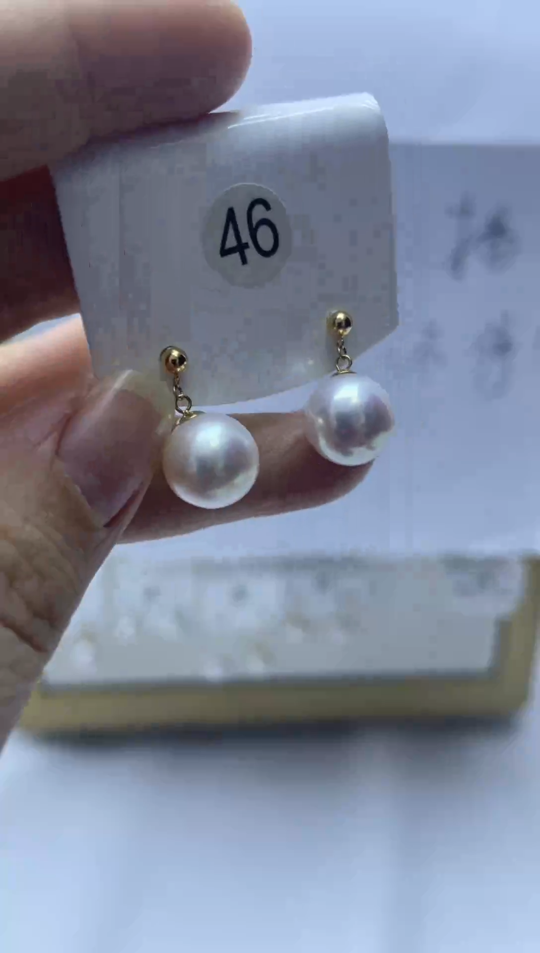 18K金镶嵌耳饰淡水珍珠46