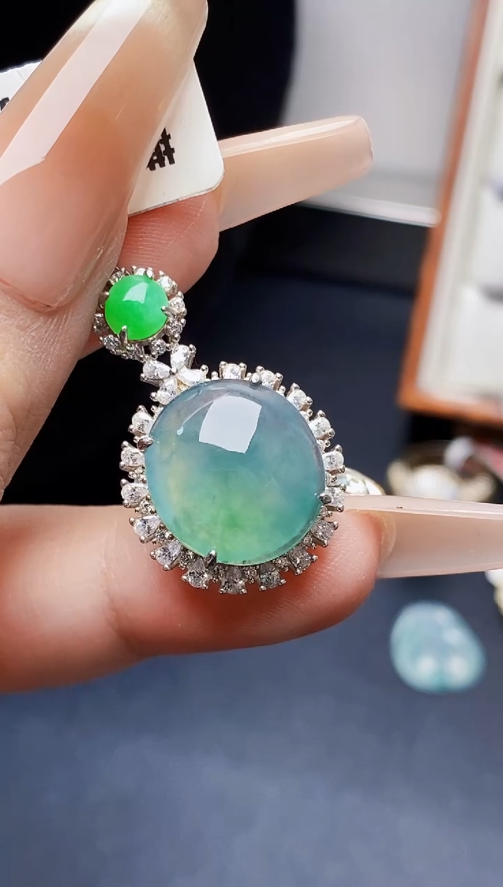 银S925镶嵌戒指翡翠1519