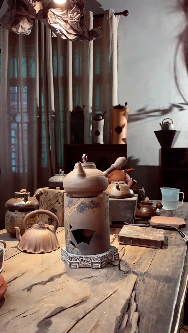 【闪购商品】壶太湖石雕刻松风炉+太湖石侧把一步到位