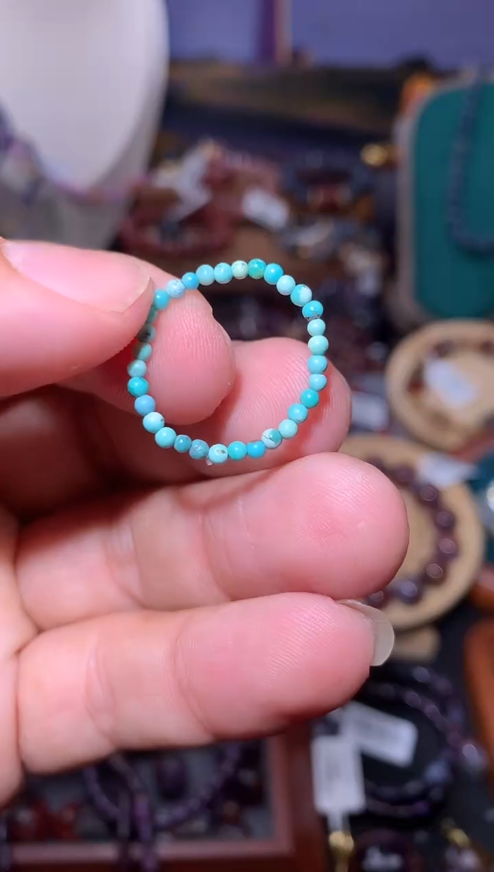 未镶嵌珠宝半成品水晶绿松原矿戒圈