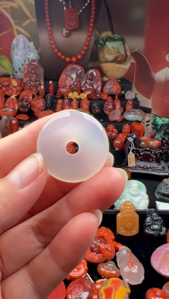 未镶嵌平安扣玛瑙/玉髓平安扣