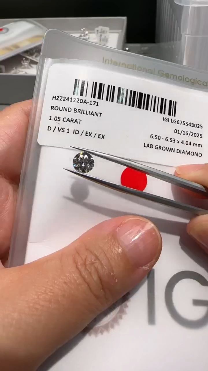 【闪购商品】实验室培育钻石裸石未镶嵌1.05CT D VS1 ID
