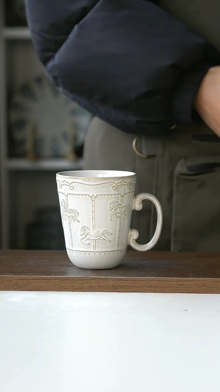 【闪购商品】陶瓷旋转木马马克杯微瑕@4-2@